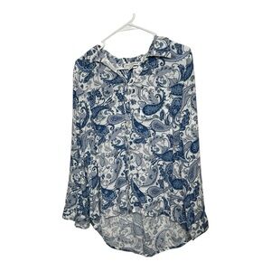 Blue and White Paisley Women's Top